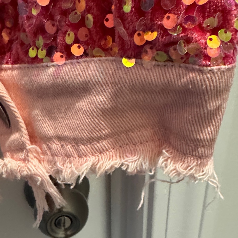 Nili Lotan Pink & Red Embellished Jean Jacket - Picture 7 of 8